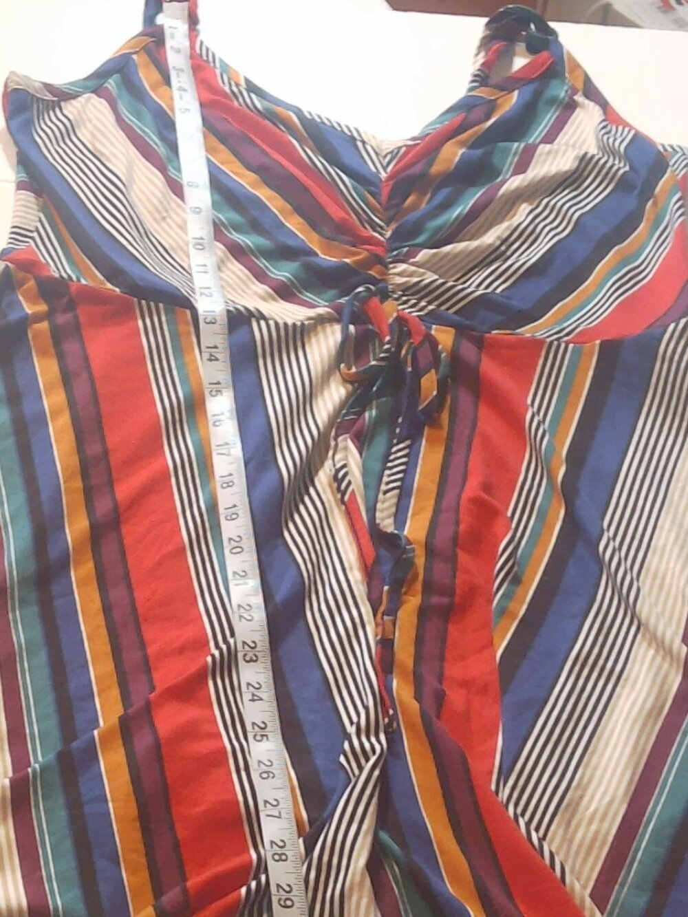 Venus Retro Multi-Color Striped Ruched Cami Dress - Picture 10 of 16
